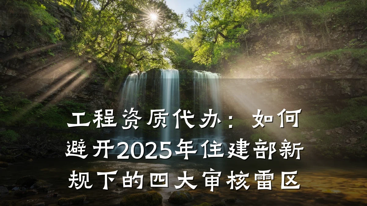 工程资质代办：如何避开2025年住建部新规下的四大审核雷区