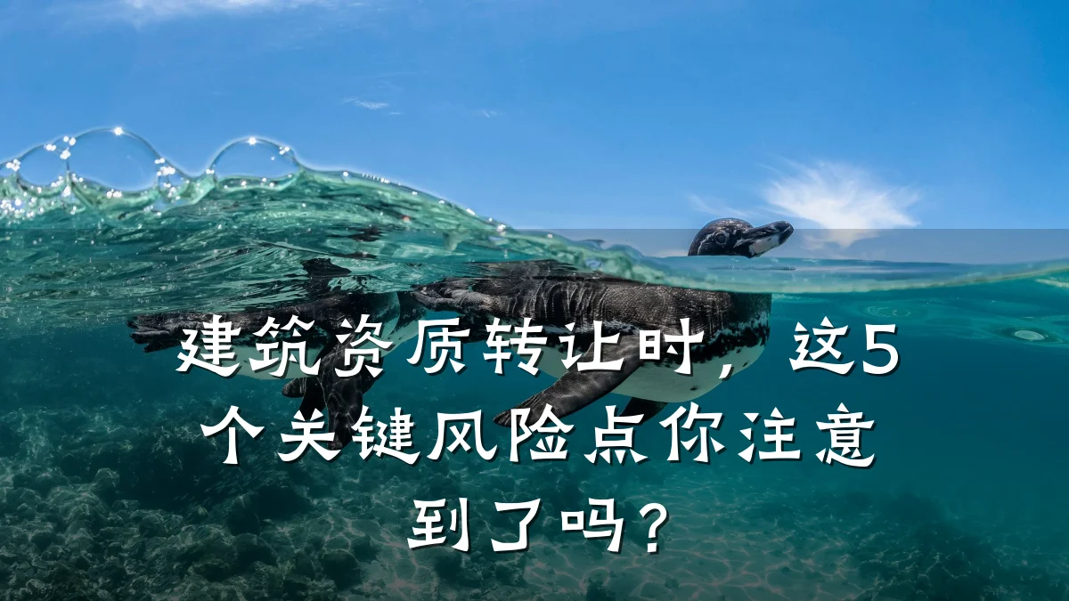 建筑资质转让时，这5个关键风险点你注意到了吗？