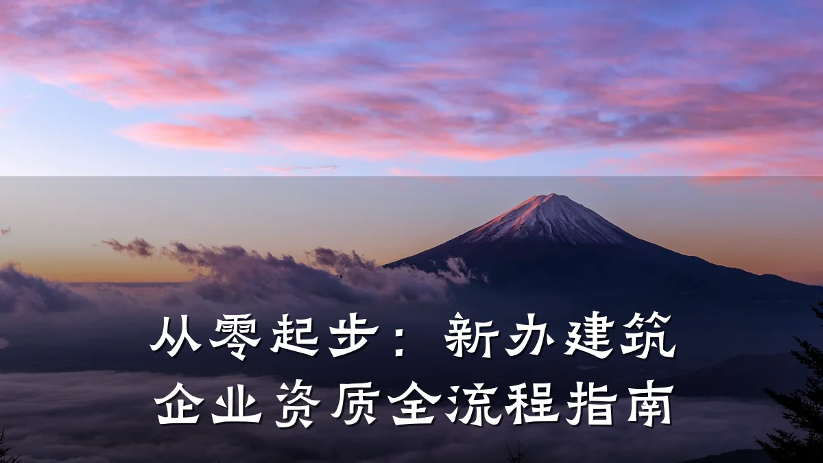 从零起步：新办建筑企业资质全流程指南