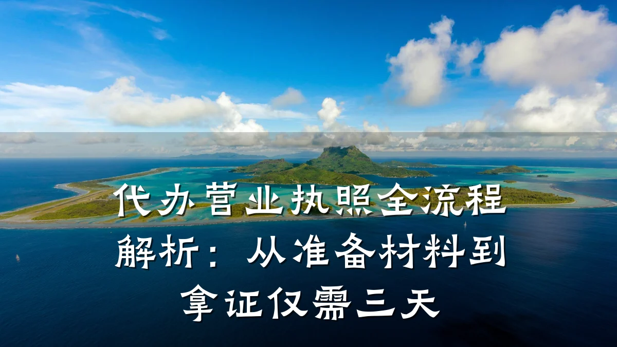 代办营业执照全流程解析：从准备材料到拿证仅需三天