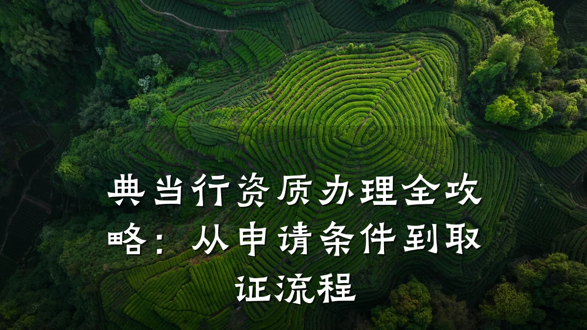 典当行资质办理全攻略:从申请条件到取证流程