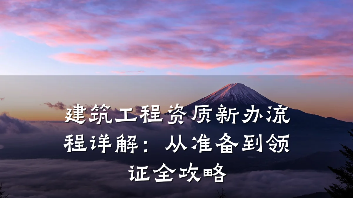 建筑工程资质新办流程详解：从准备到领证全攻略