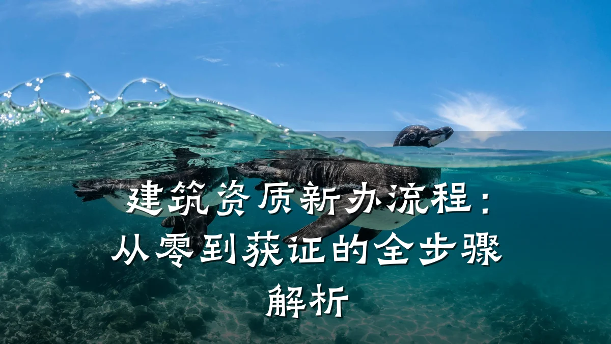 建筑资质新办流程：从零到获证的全步骤解析