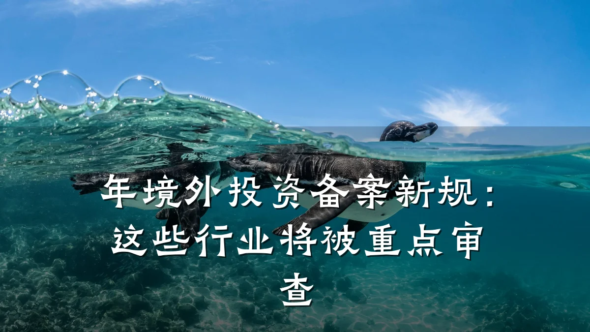 年境外投资备案新规：这些行业将被重点审查