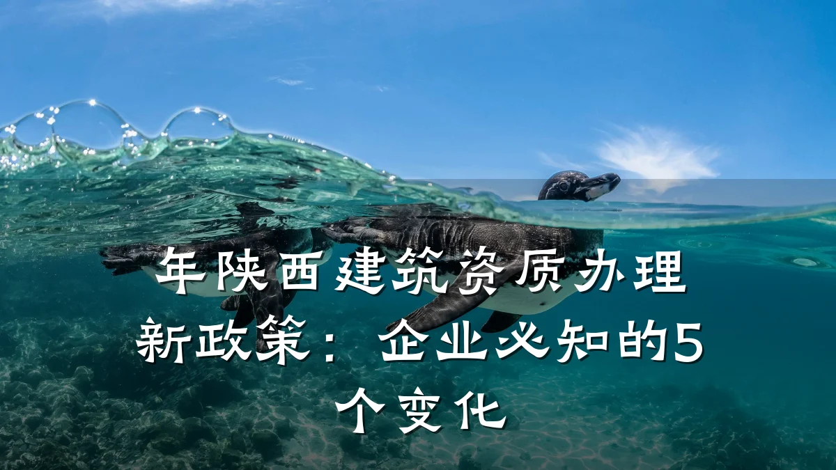 年陕西建筑资质办理新政策:企业必知的5个变化