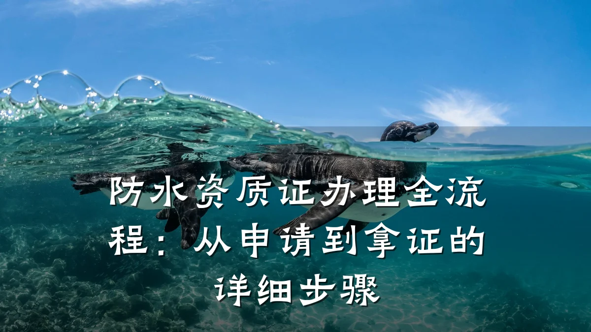 防水资质证办理全流程：从申请到拿证的详细步骤