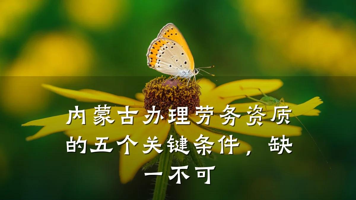 内蒙古办理劳务资质的五个关键条件，缺一不可