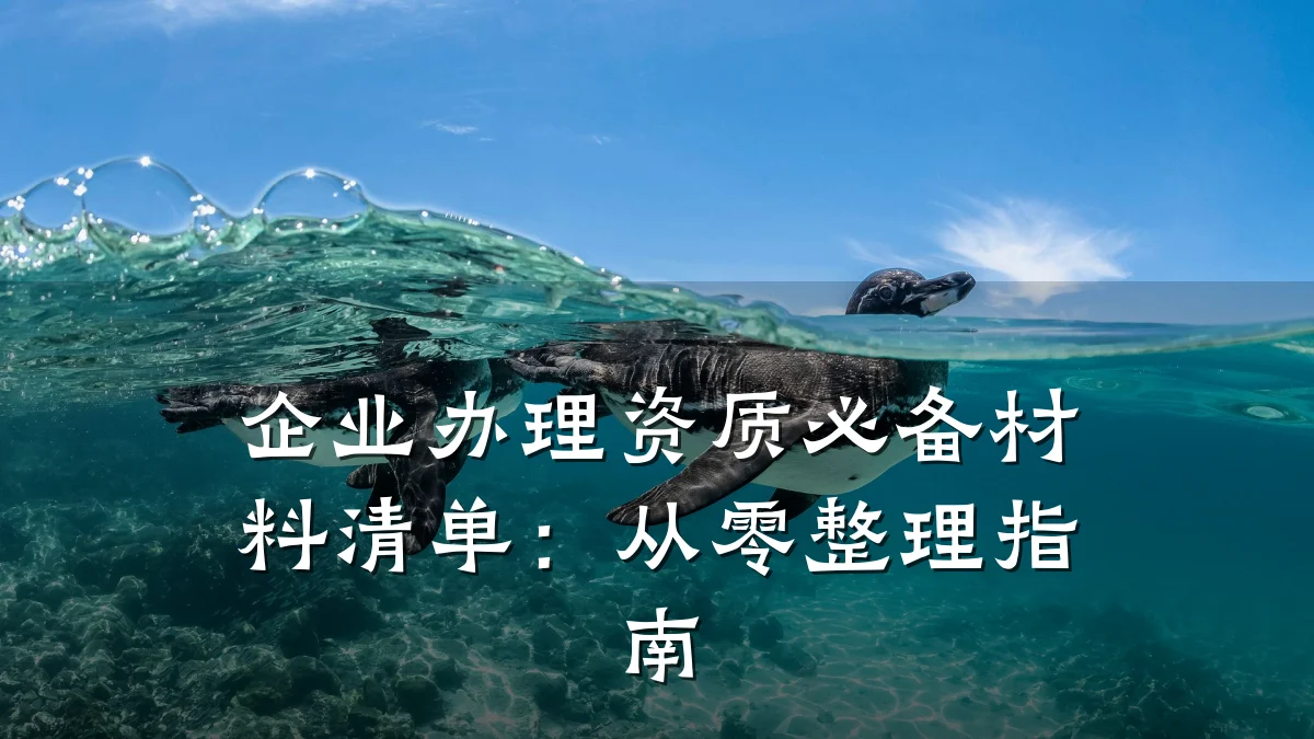 企业办理资质必备材料清单：从零整理指南