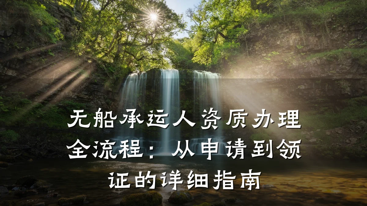 无船承运人资质办理全流程：从申请到领证的详细指南