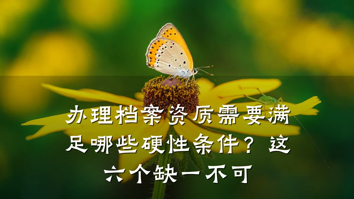 办理档案资质需要满足哪些硬性条件？这六个缺一不可