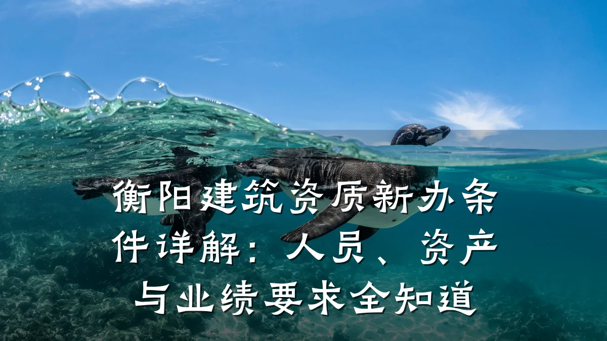 衡阳建筑资质新办条件详解：人员、资产与业绩要求全知道