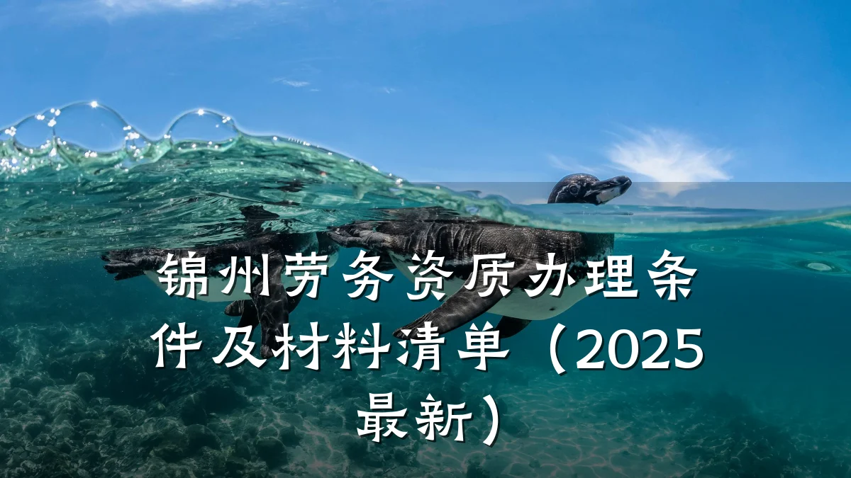 锦州劳务资质办理条件及材料清单（2025最新）