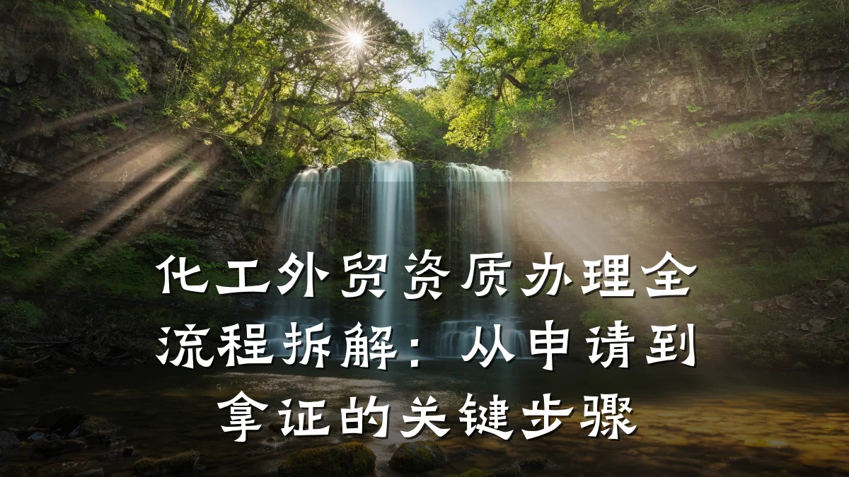 化工外贸资质办理全流程拆解:从申请到拿证的关键步骤
