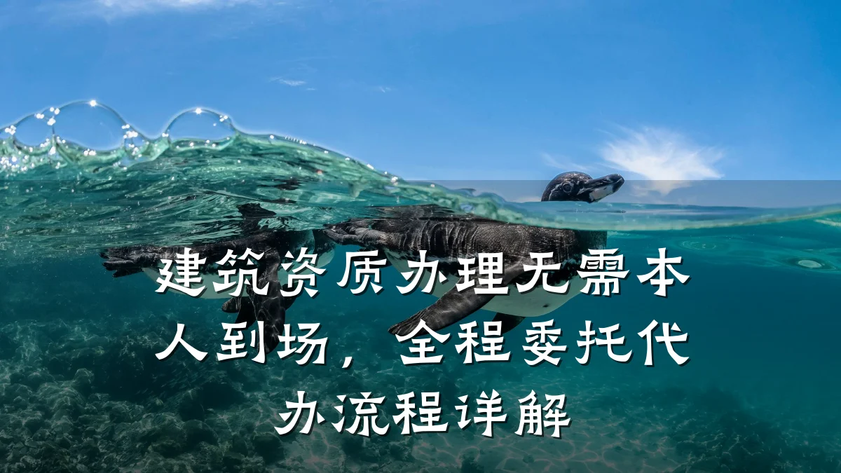 建筑资质办理无需本人到场，全程委托代办流程详解