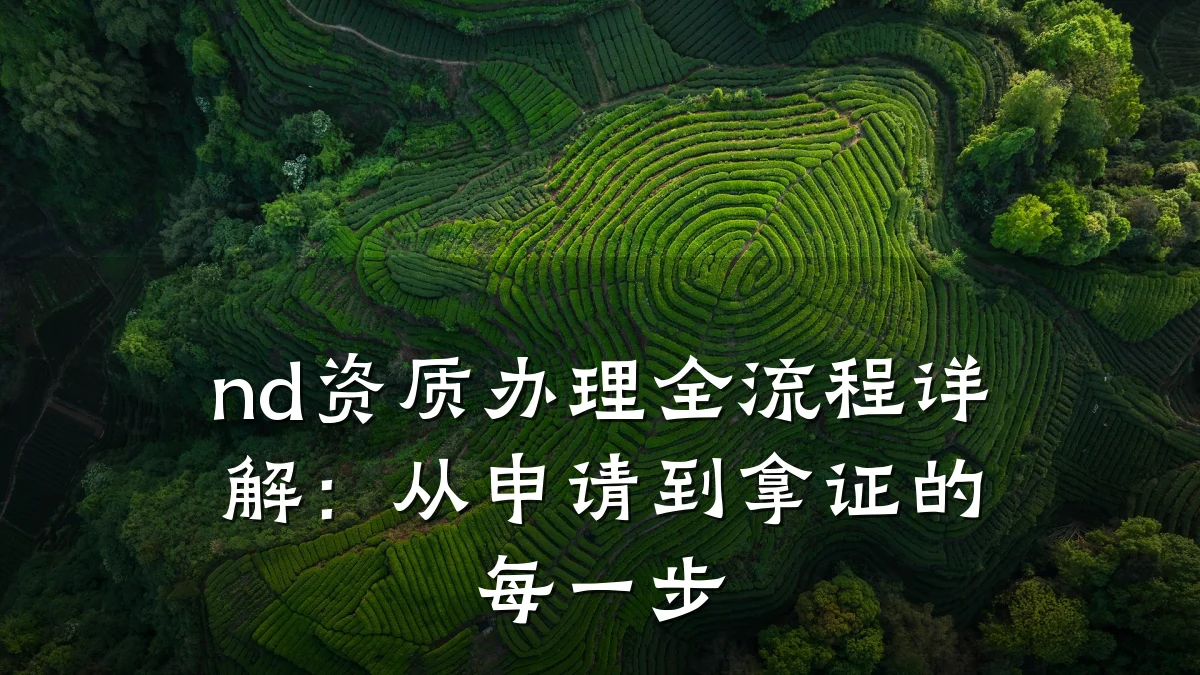 nd资质办理全流程详解:从申请到拿证的每一步