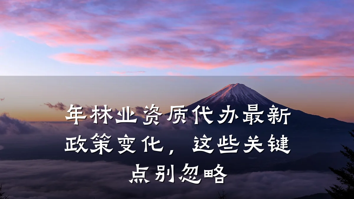 年林业资质代办最新政策变化,这些关键点别忽略