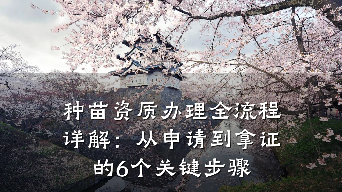 种苗资质办理全流程详解:从申请到拿证的6个关键步骤