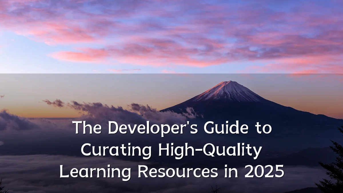The Developer's Guide to Curating High-Quality Learning Resources in 2025