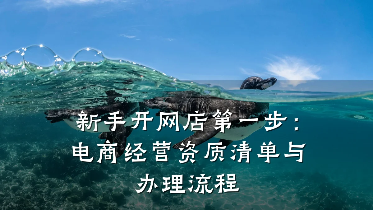 新手开网店第一步：电商经营资质清单与办理流程