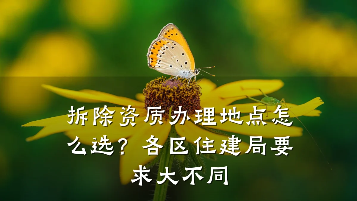 拆除资质办理地点怎么选？各区住建局要求大不同