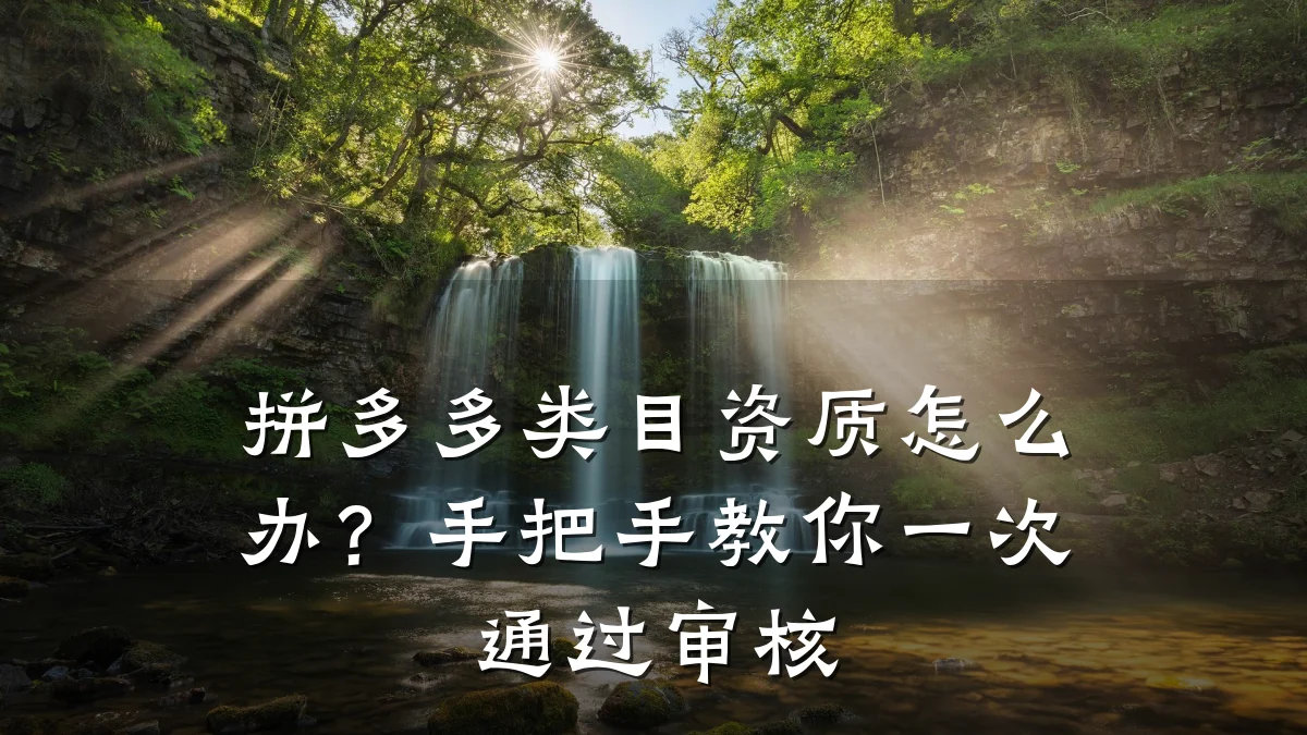 拼多多类目资质怎么办？手把手教你一次通过审核