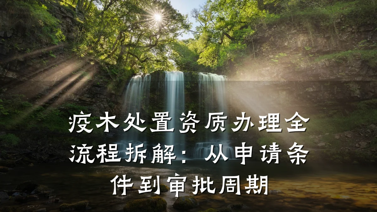 疫木处置资质办理全流程拆解：从申请条件到审批周期