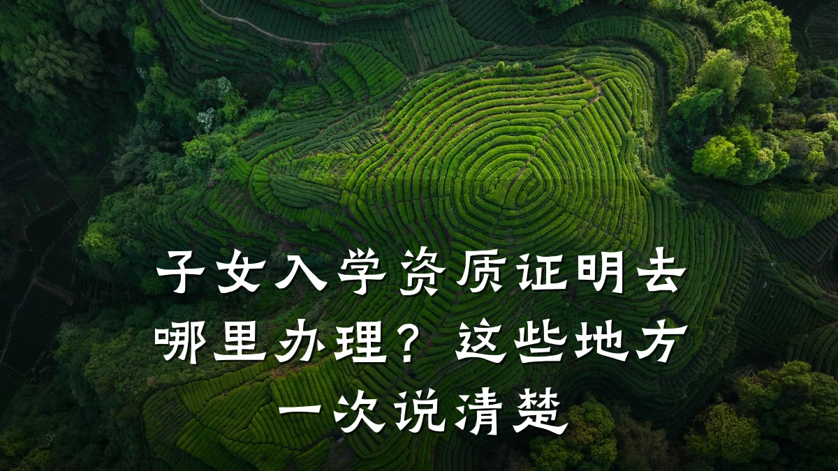 子女入学资质证明去哪里办理？这些地方一次说清楚