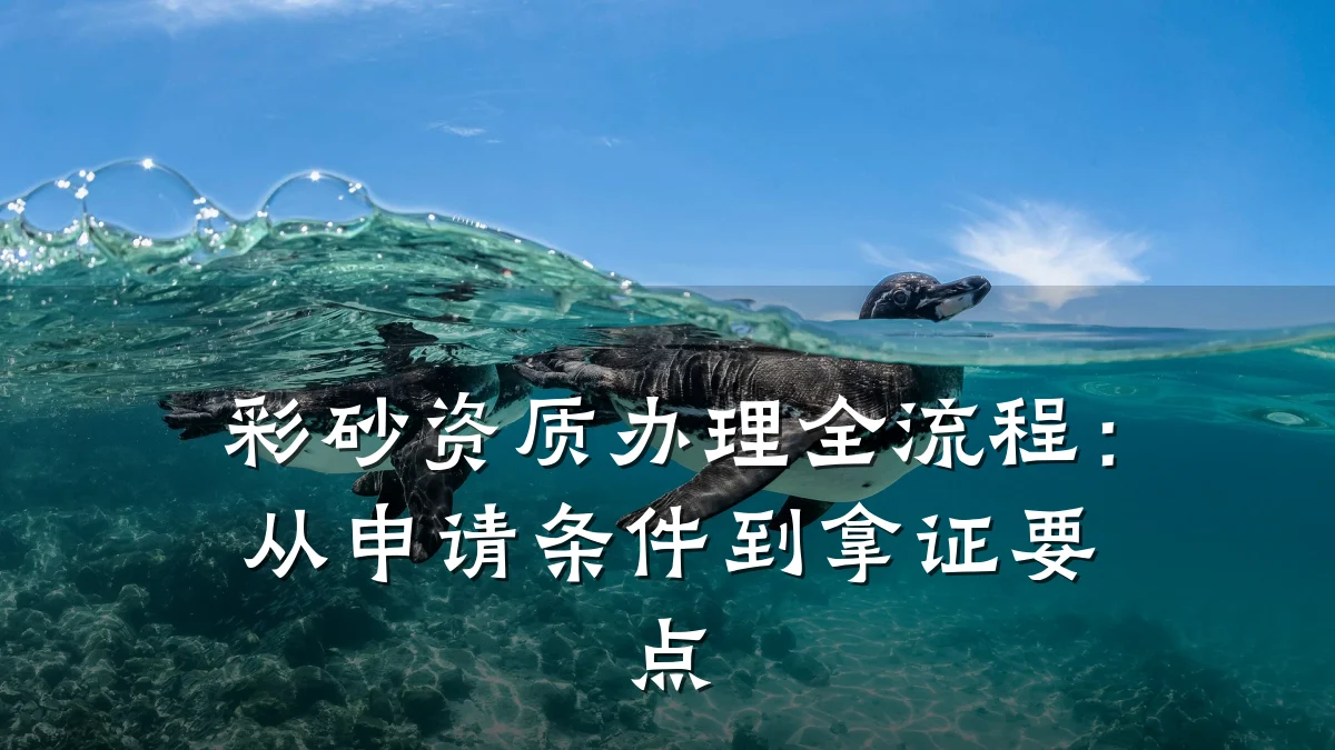 彩砂资质办理全流程:从申请条件到拿证要点