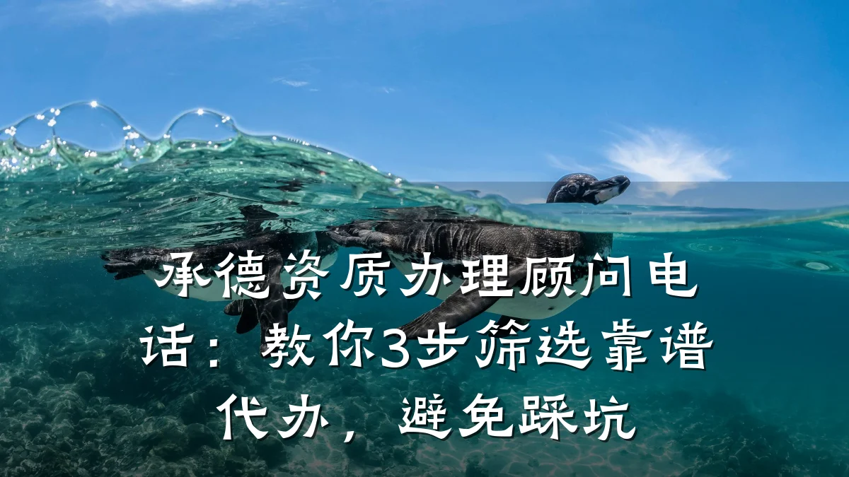 承德资质办理顾问电话:教你3步筛选靠谱代办,避免踩坑