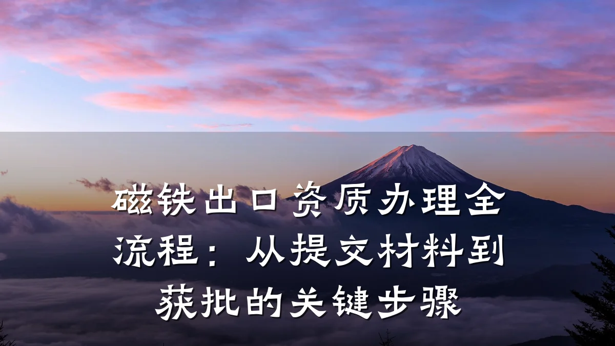 磁铁出口资质办理全流程：从提交材料到获批的关键步骤