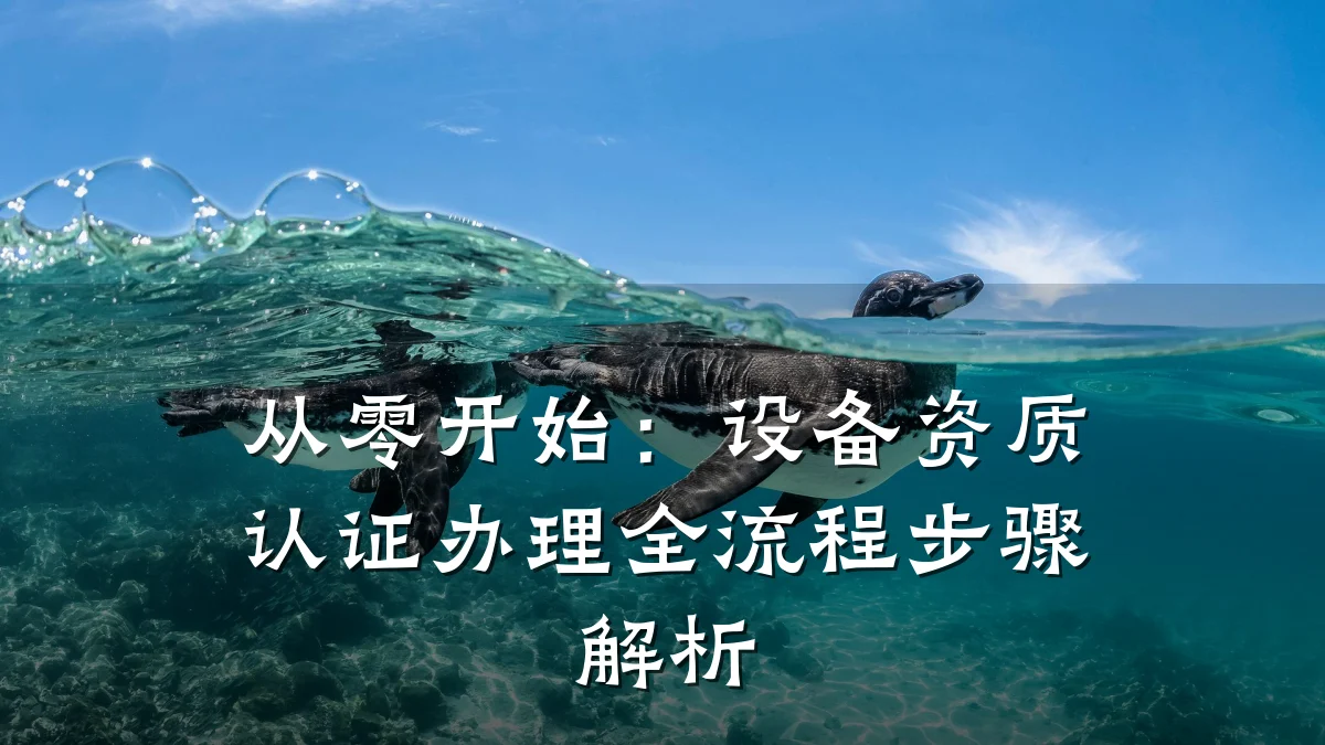 从零开始:设备资质认证办理全流程步骤解析