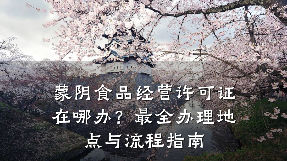 蒙阴食品经营许可证在哪办？最全办理地点与流程指南