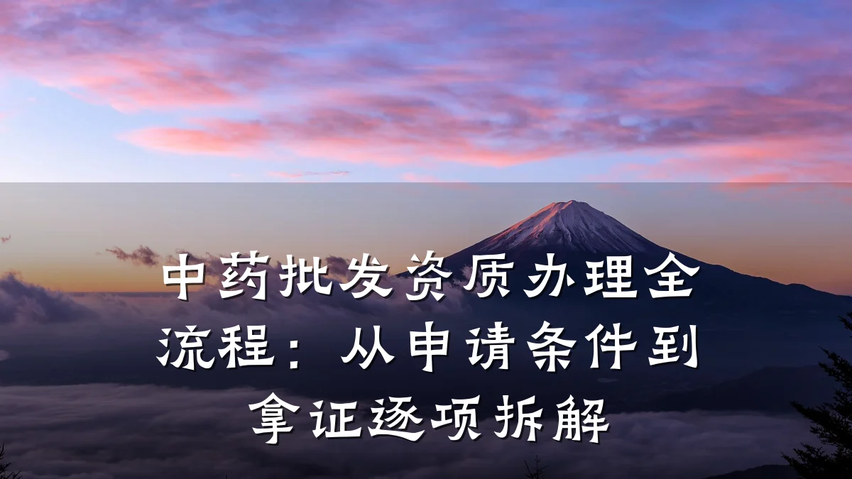 中药批发资质办理全流程:从申请条件到拿证逐项拆解