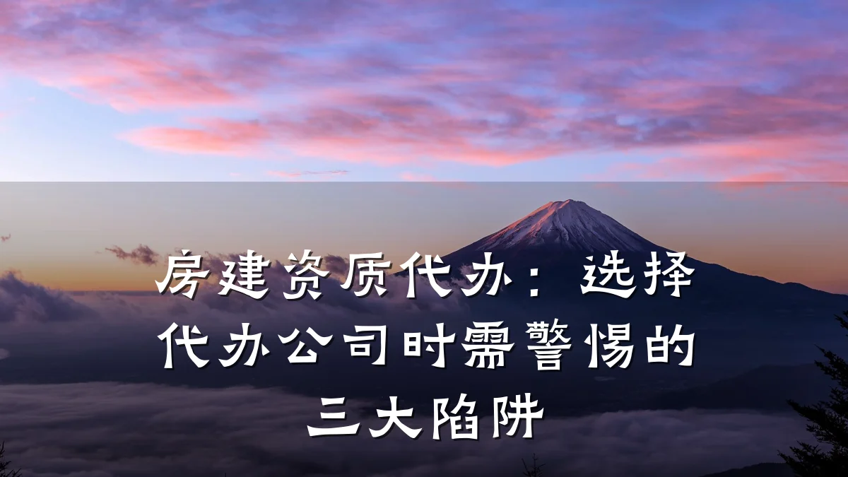 房建资质代办：选择代办公司时需警惕的三大陷阱