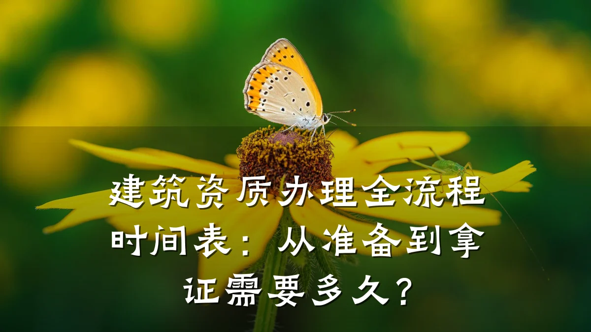 建筑资质办理全流程时间表:从准备到拿证需要多久?