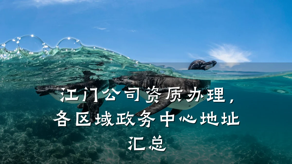 江门公司资质办理，各区域政务中心地址汇总
