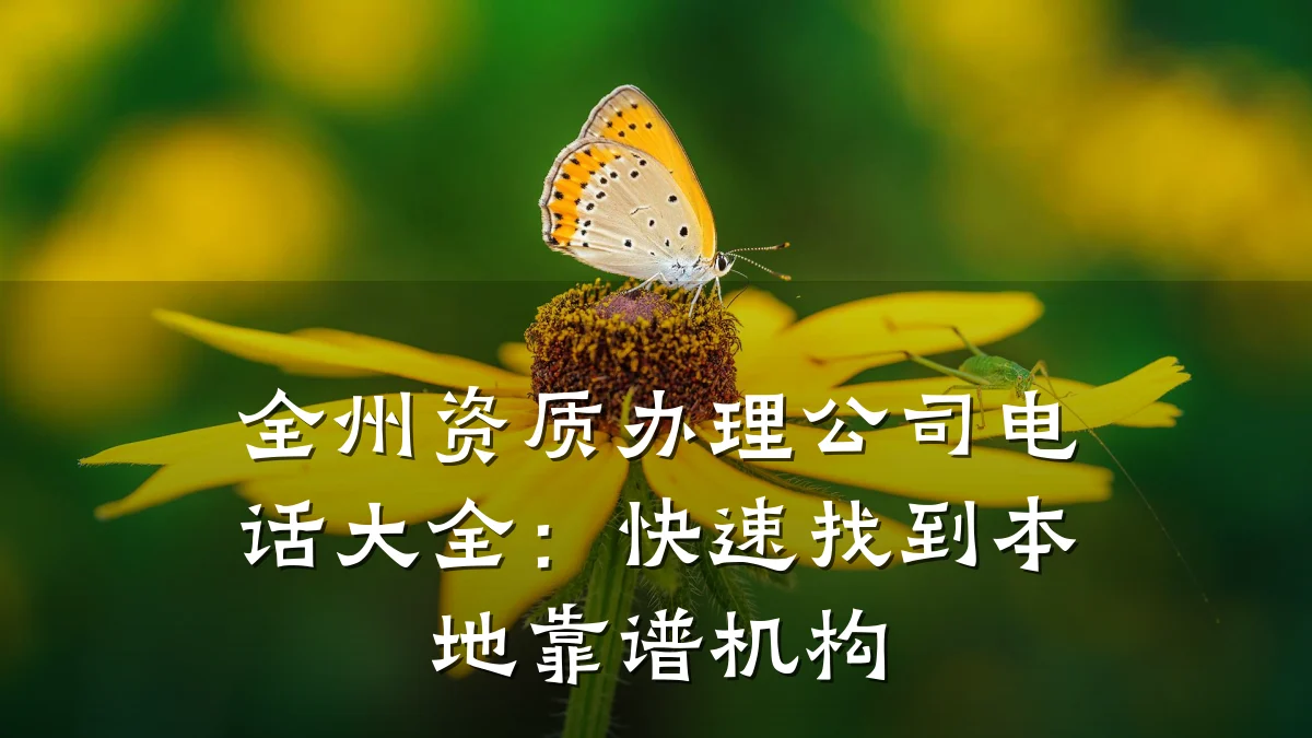 全州资质办理公司电话大全：快速找到本地靠谱机构