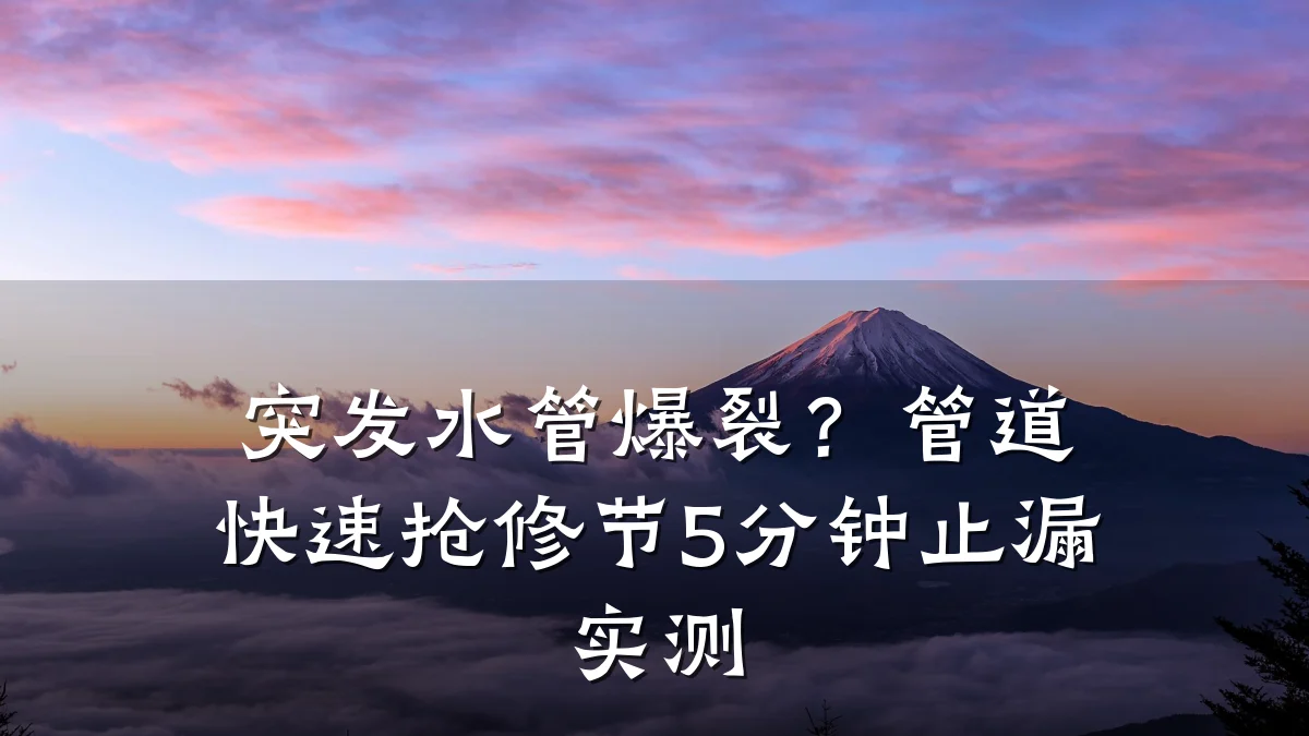 突发水管爆裂?管道快速抢修节5分钟止漏实测